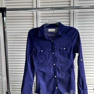 Old Navy Deep Blue Long Sleeve Shirt
